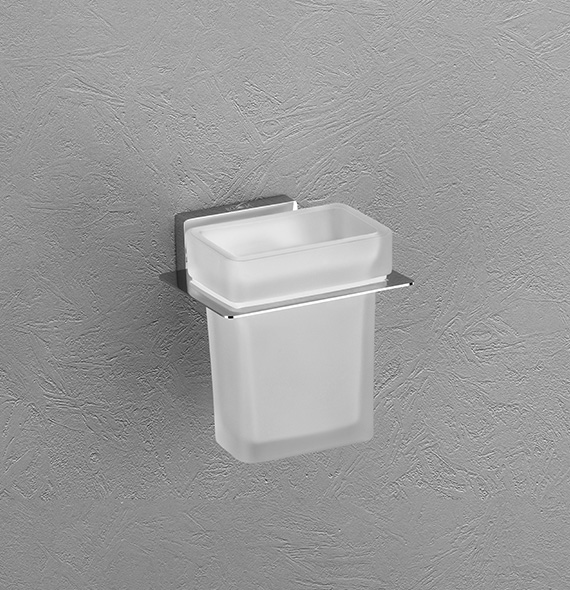 Rectangle Glass Toothbrush Holder