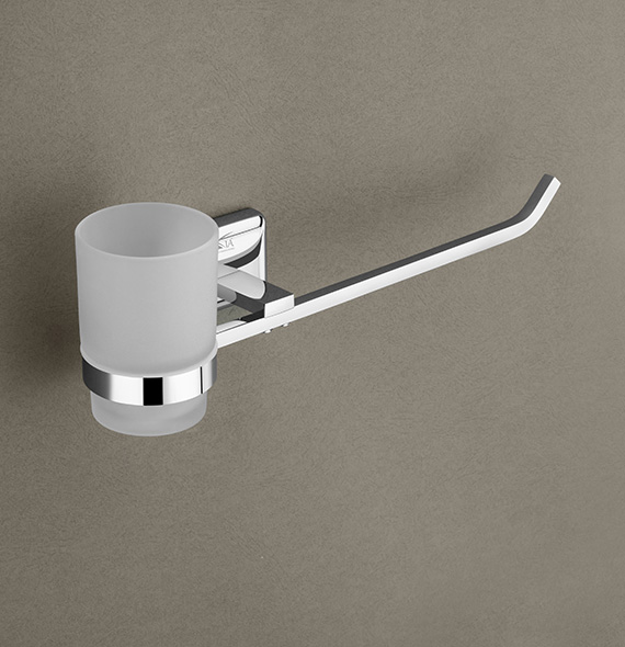 Glass Toothbrush Holder With Napkin Ring